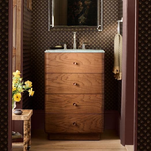 Pierce & Ward Burl Wood Single Bathroom Vanity (24_–36_)