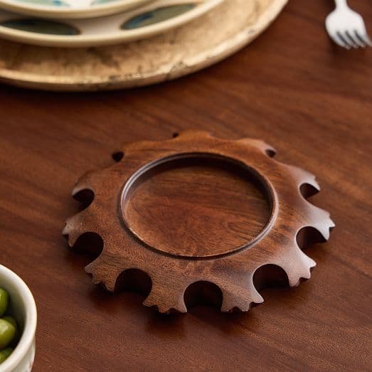 Pierce & Ward Delroy Wood Wine Coaster