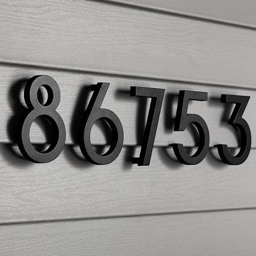 Stand Off Modern House Numbers