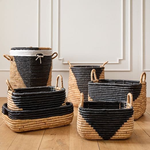 Two-Tone Woven Seagrass Baskets